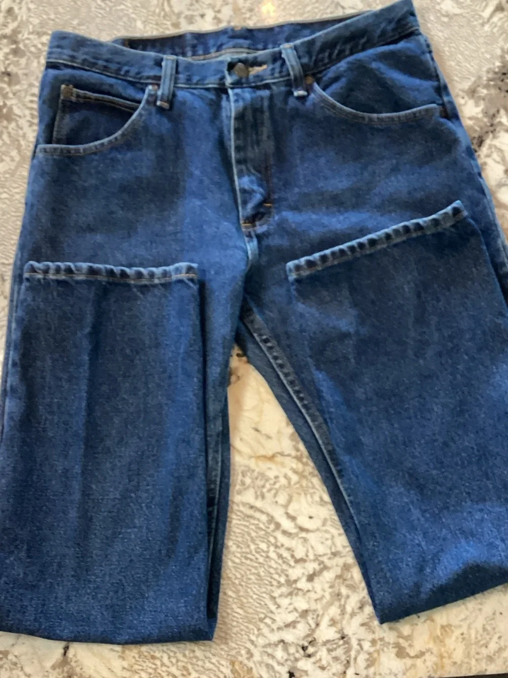 Wrangler Men's 32x30 Regular Fit Straight Leg Blue Denim Jeans 100% Cotton
